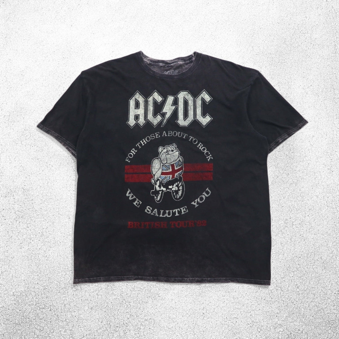 AC/DC Rock Band T-Shirt XL Black Cotton BRITISH TOUR '82
