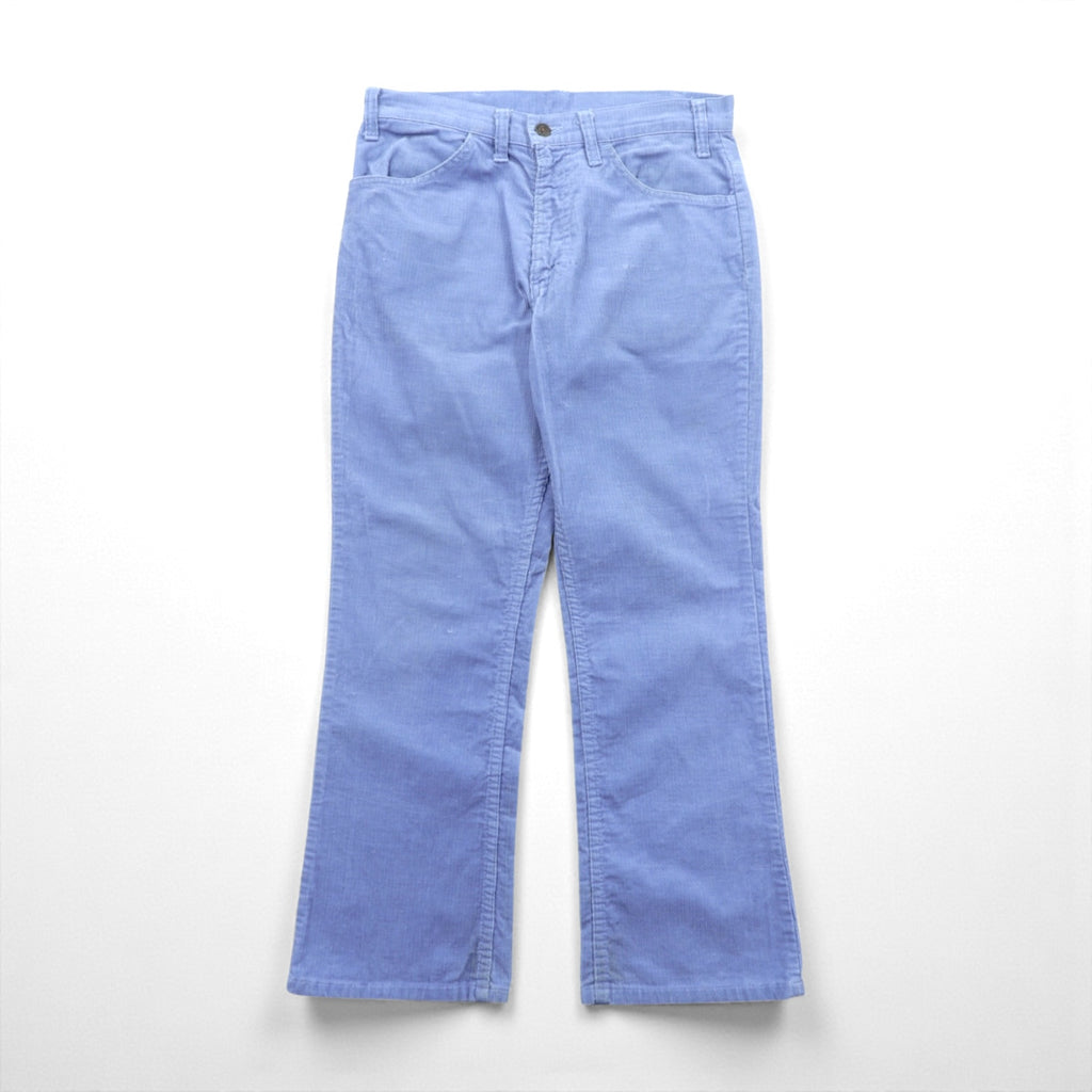Levi's 80年代 USA製 646 コーデュロイ ベルボトム チノパンツ S ブルー 白タブ 42TALON フレア