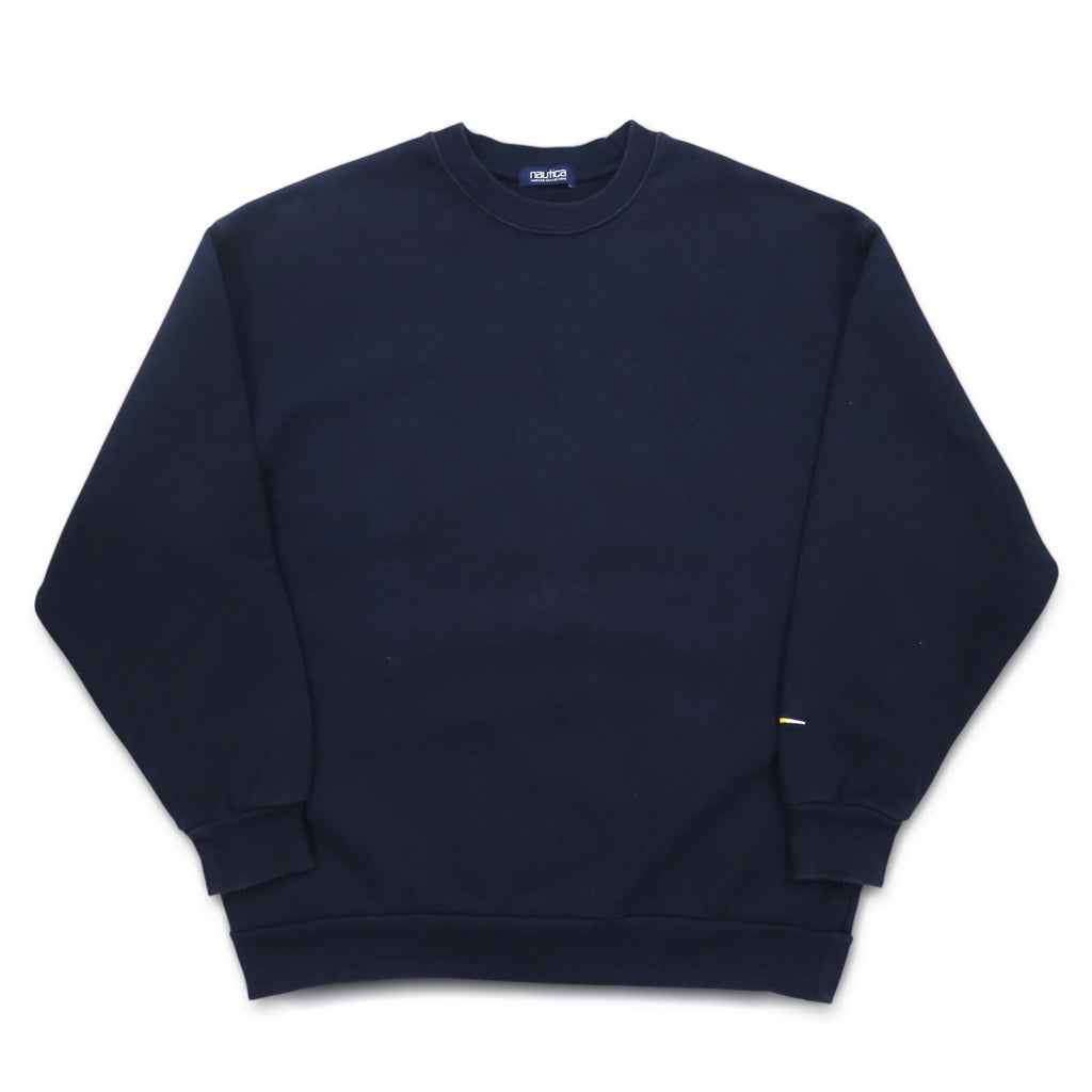 nautica VINTAGE COLLECTION Oversized Basic Crew Sweatshirt S Navy Heavyweight 213-1247