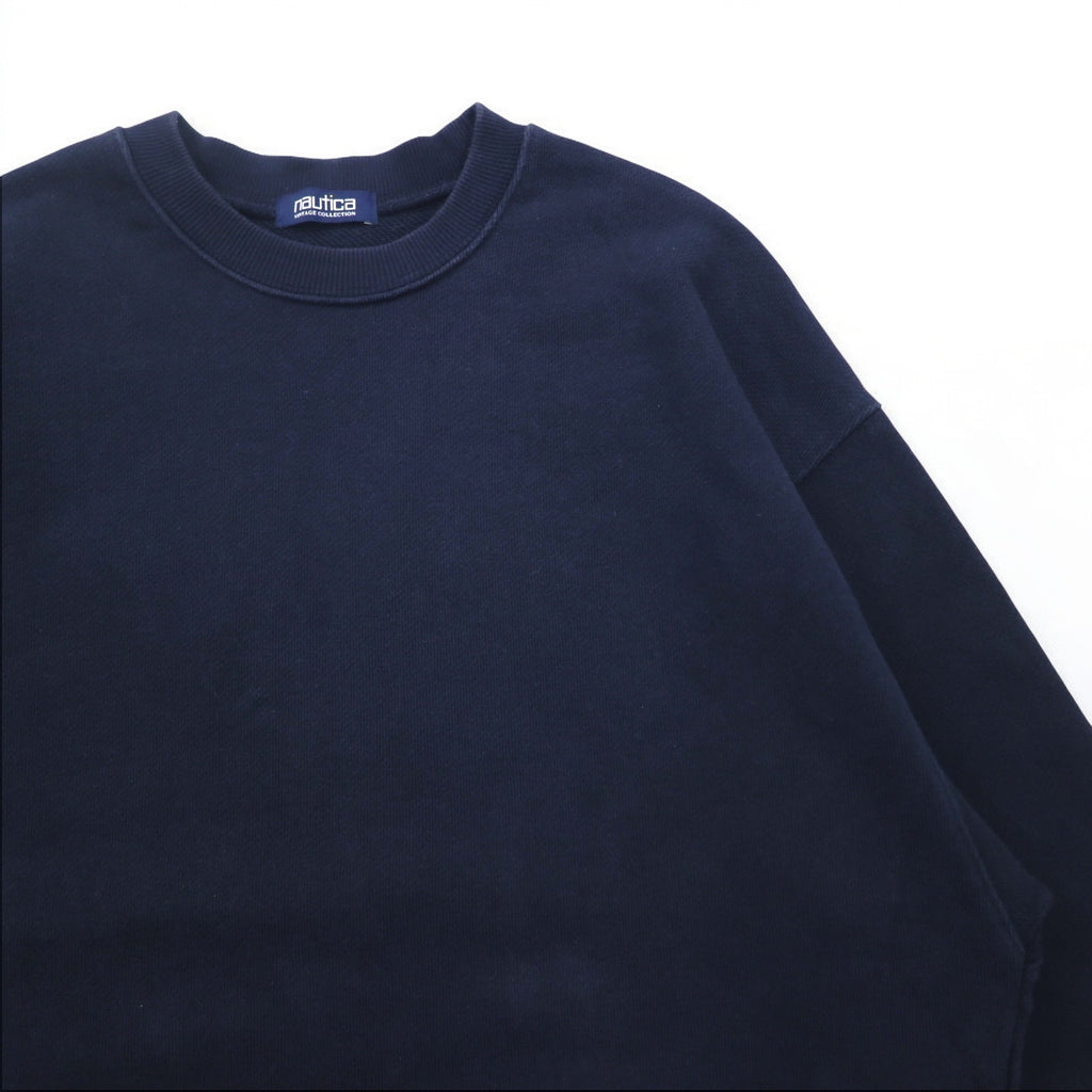 nautica VINTAGE COLLECTION Oversized Basic Crew Sweatshirt S Navy Heavyweight 213-1247