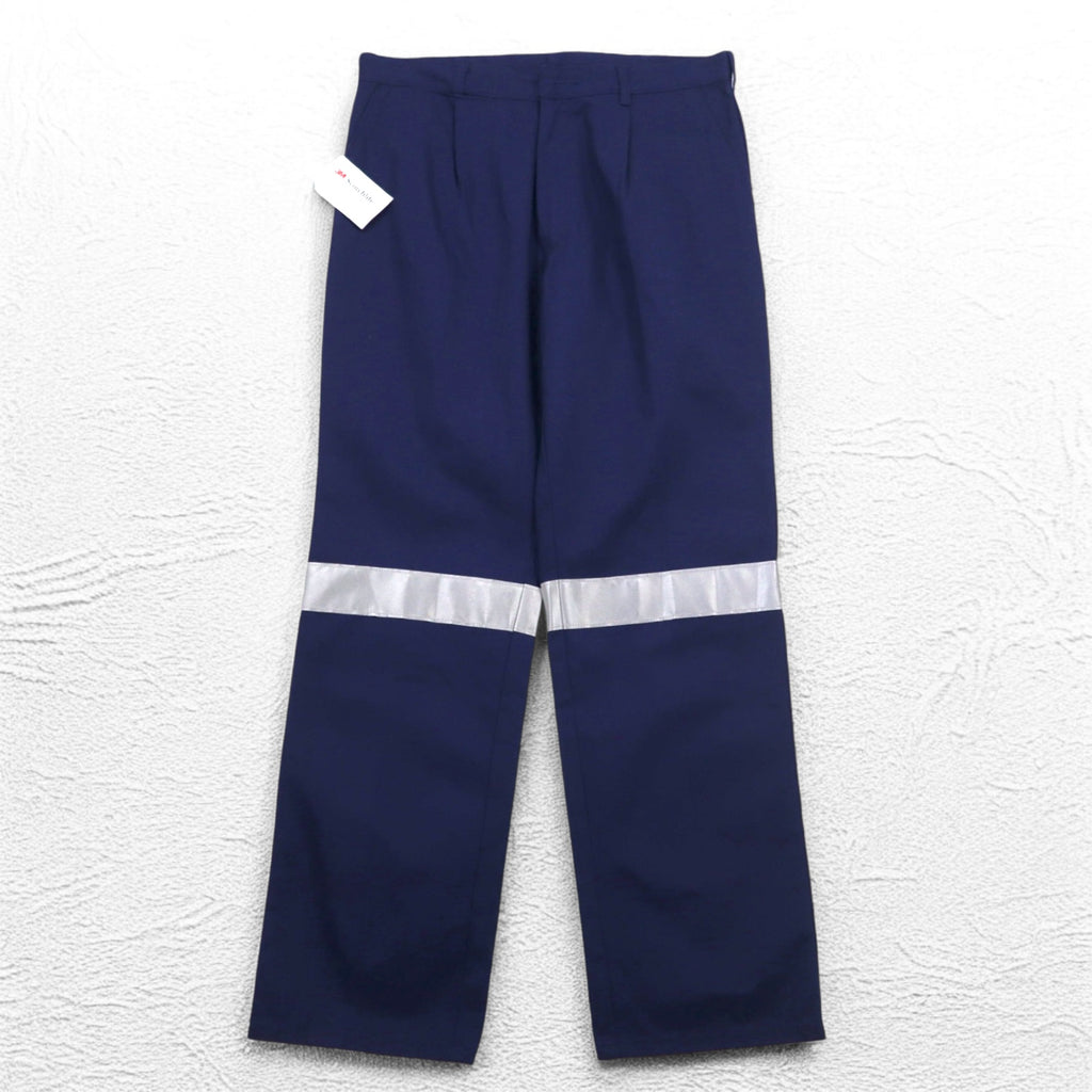 Hard Yakka Reflector Tuck Work Pants L Navy Cotton 3M Scotchlite Unused