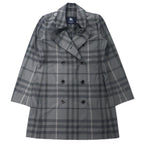 日本然リトテ-古着オンライン-BURBERRY ノバチェック トレンチコート 38 グレー ポリエステル 日本製-BURBERRY CHECKED COAT 38 Gray Polyester Japan MADE