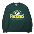 日本然リトテ-古着オンライン-Lee SPORT USA製 90年代 NFL パッカーズ プリント スウェット XL グリーン コットン 裏起毛 ビッグサイズ-Lee SPORT USA Made 90's NFL Packers Print Sweatshirt XL Green Cotton brushed lining Big Size