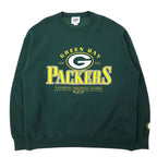 日本然リトテ-古着オンライン-Lee SPORT USA製 90年代 NFL パッカーズ プリント スウェット XL グリーン コットン 裏起毛 ビッグサイズ-Lee SPORT USA Made 90's NFL Packers Print Sweatshirt XL Green Cotton brushed lining Big Size