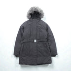 THE NORTH FACE マウンテン ダウンコート M グレー HYVENT 防水 ファー着脱式 ベルト付き グースダウン