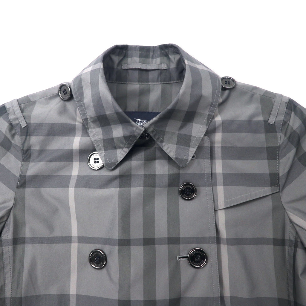 BURBERRY ノバチェック トレンチコート 38 グレー ポリエステル 日本製