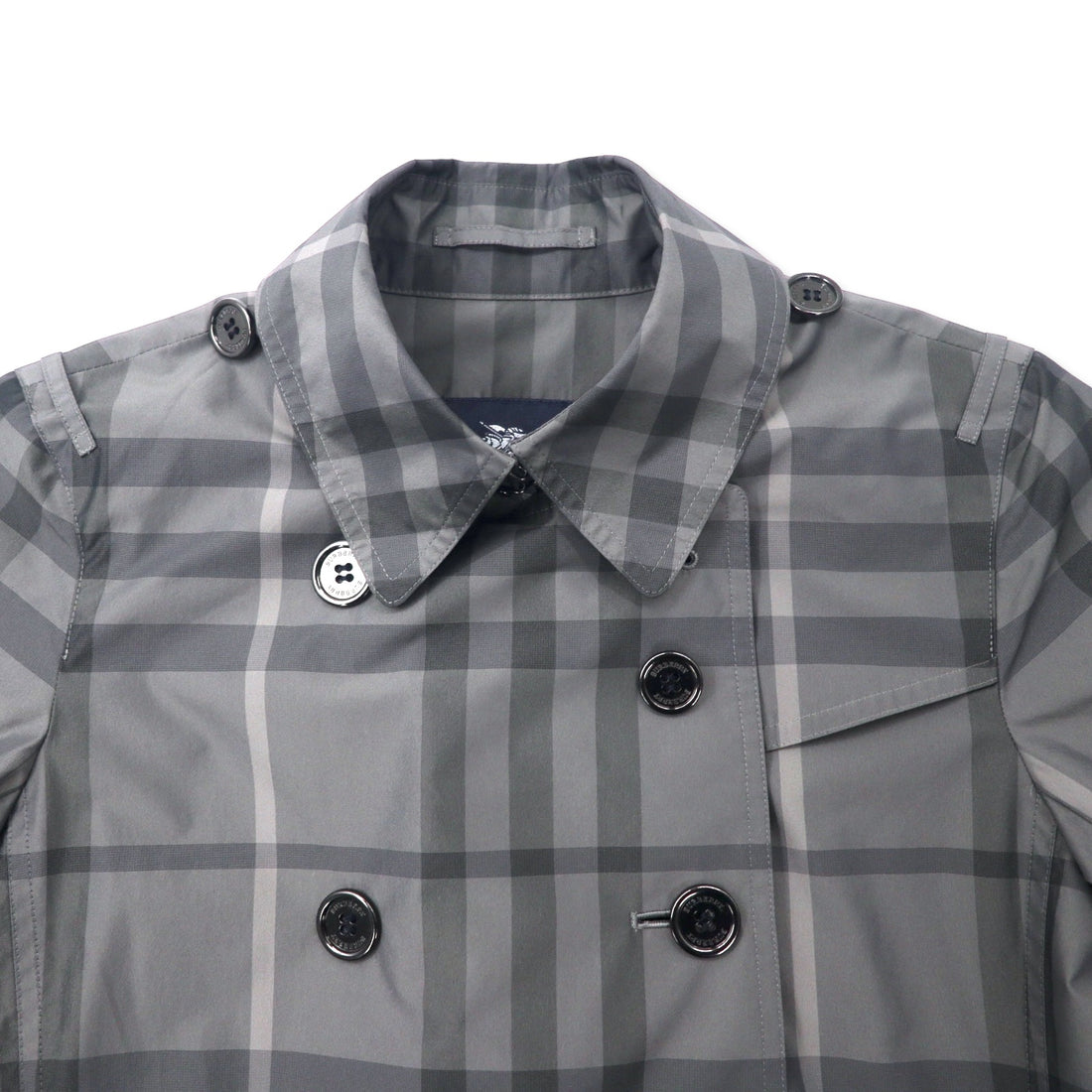 BURBERRY ノバチェック トレンチコート 38 グレー ポリエステル 日本製
