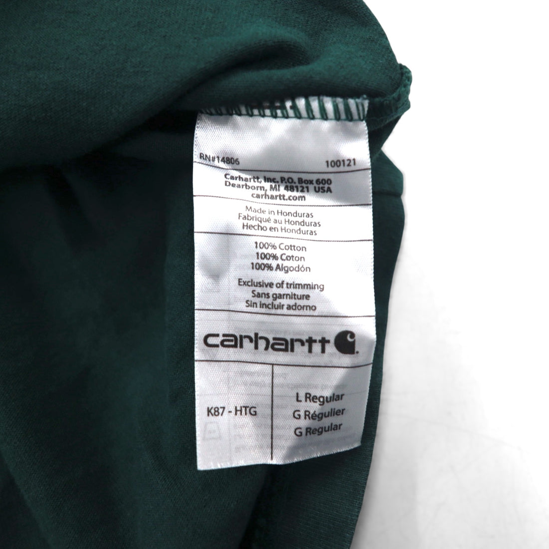 carhartt original fit pocket t-shirt L green cotton ORIGINAL FIT