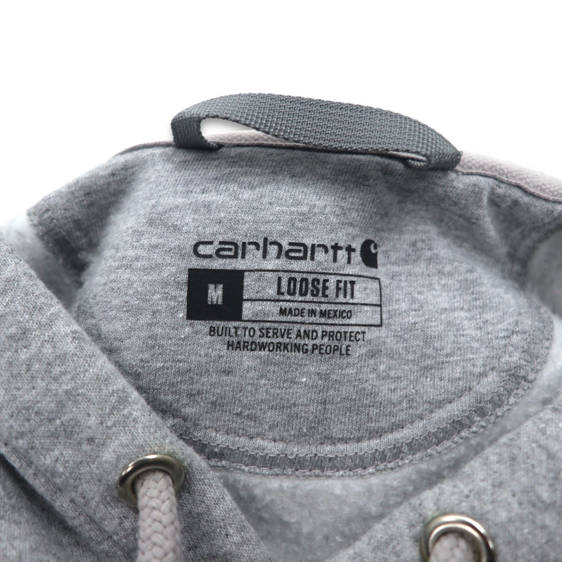 Carhartt Loose Fit Pullover Hoodie, Medium, Grey, Cotton, Midweight, K121, Made in Mexico
