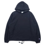 日本然リトテ-古着オンライン-Champion リバースウィーブ REVERSE WEAVE プルオーバーパーカー XL ブラック コットン ドローコード 青単タグ 復刻-Champion REVERSE WEAVE Pullover Hoodie XL Black Cotton Drawcord Single Blue Tag Reprint