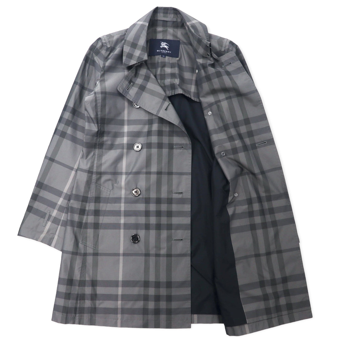 BURBERRY ノバチェック トレンチコート 38 グレー ポリエステル 日本製