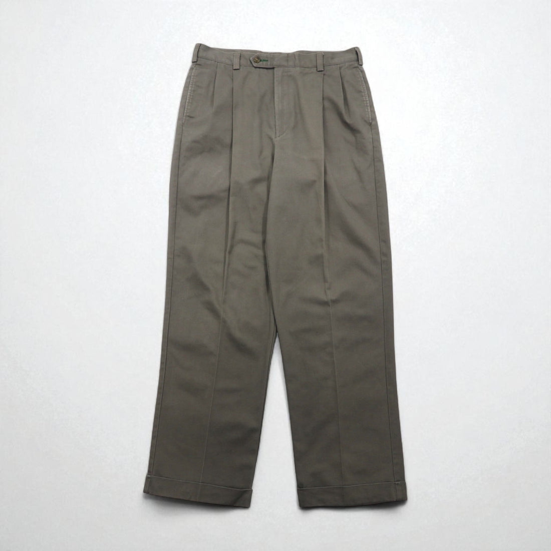TOMMY HILFIGER 90s 2-pleat wide-leg chino pants, size L, beige cotton, pleated, center crease