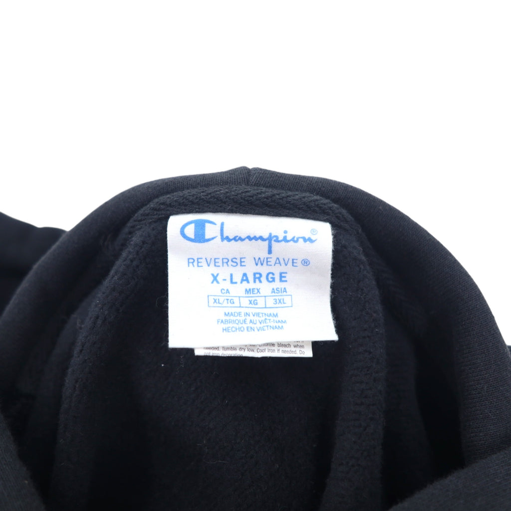 Champion リバースウィーブ REVERSE WEAVE プルオーバーパーカー XL ブラック コットン ドローコード 青単タグ 復刻