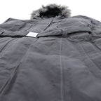 THE NORTH FACE マウンテン ダウンコート M グレー HYVENT 防水 ファー着脱式 ベルト付き グースダウン