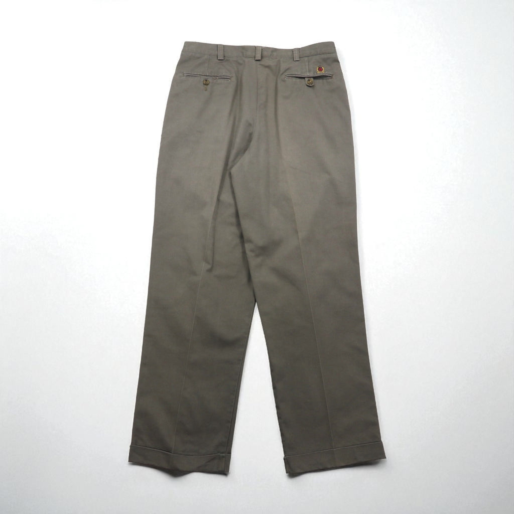 TOMMY HILFIGER 90s 2-pleat wide-leg chino pants, size L, beige cotton, pleated, center crease