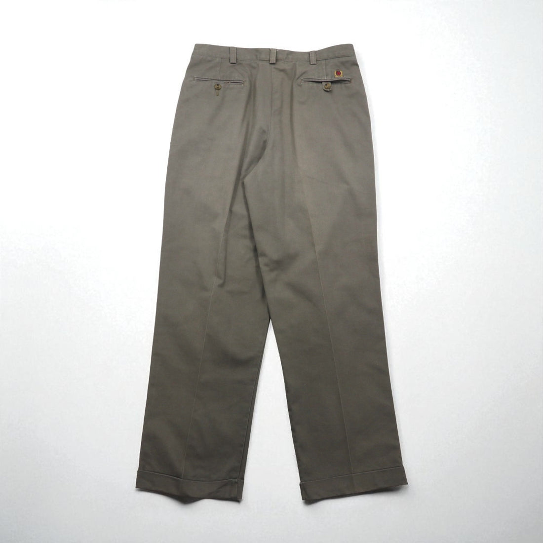 TOMMY HILFIGER 90s 2-pleat wide-leg chino pants, size L, beige cotton, pleated, center crease