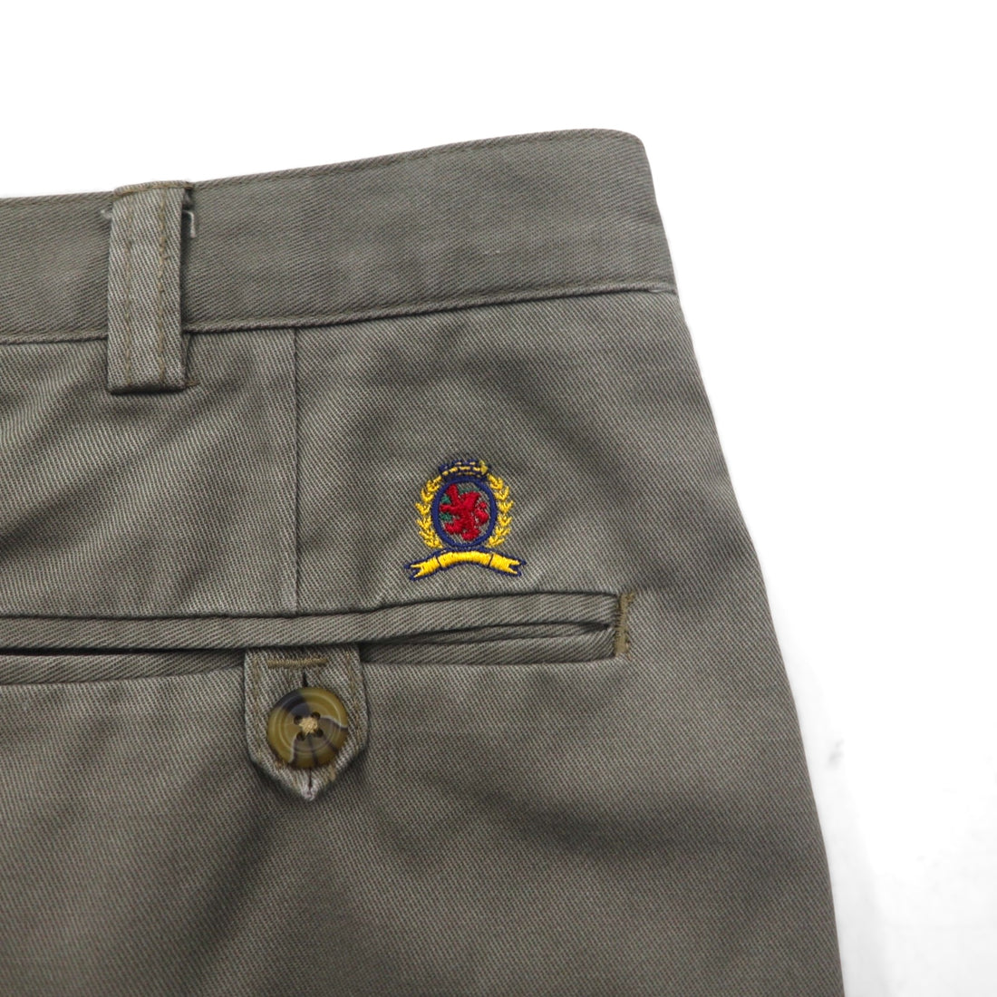 TOMMY HILFIGER 90s 2-pleat wide-leg chino pants, size L, beige cotton, pleated, center crease