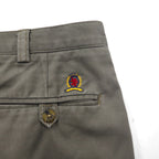 TOMMY HILFIGER 90s 2-pleat wide-leg chino pants, size L, beige cotton, pleated, center crease