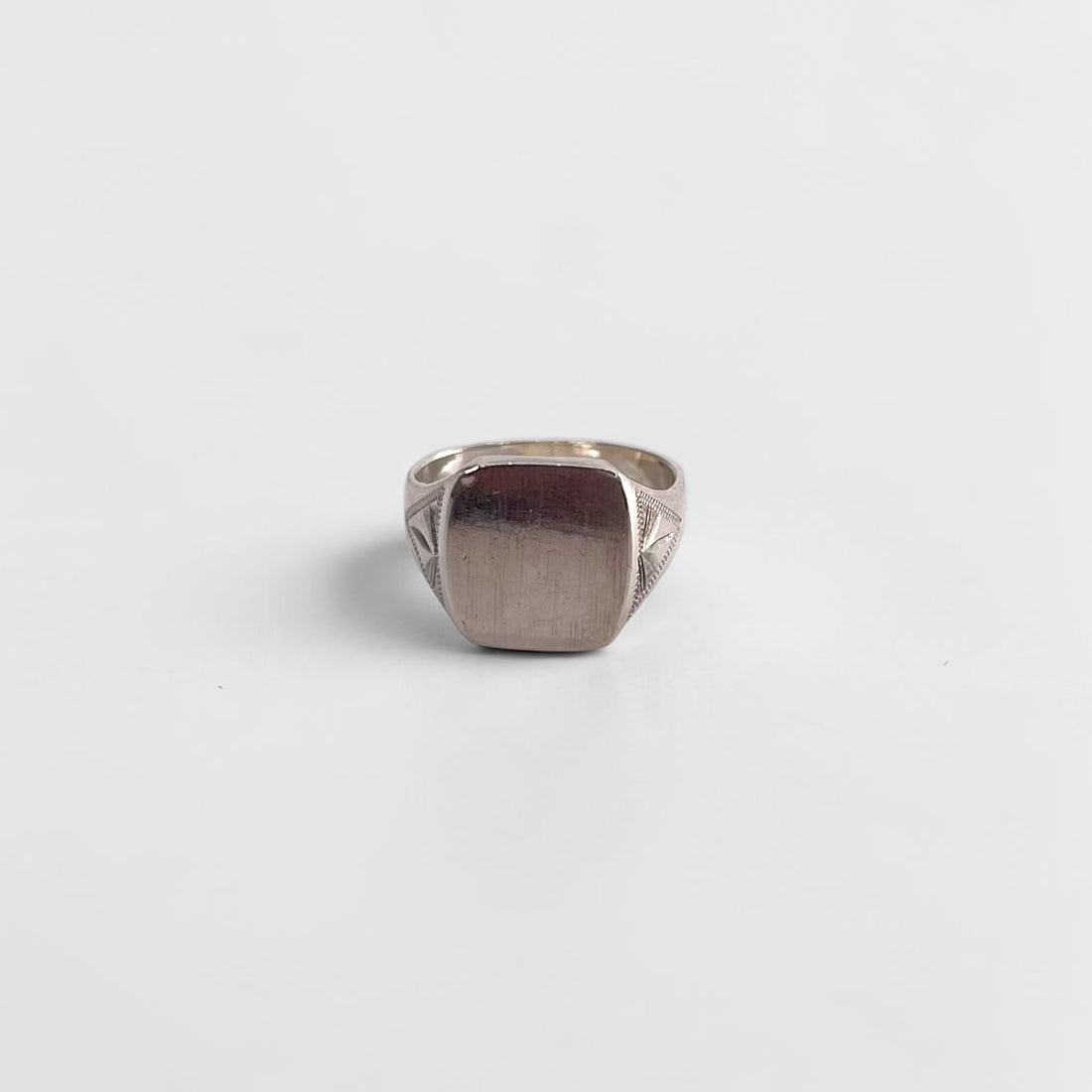 Vintage Silver Signet Ring 純銀 シルバーシグネットリング 指輪 18号 刻印 スクエア 印台