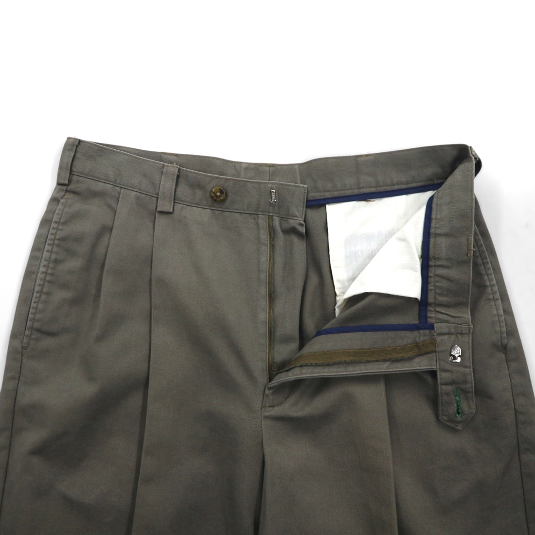 TOMMY HILFIGER 90s 2-pleat wide-leg chino pants, size L, beige cotton, pleated, center crease