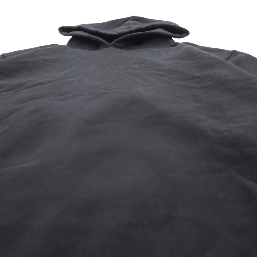 Champion リバースウィーブ REVERSE WEAVE プルオーバーパーカー XL ブラック コットン ドローコード 青単タグ 復刻