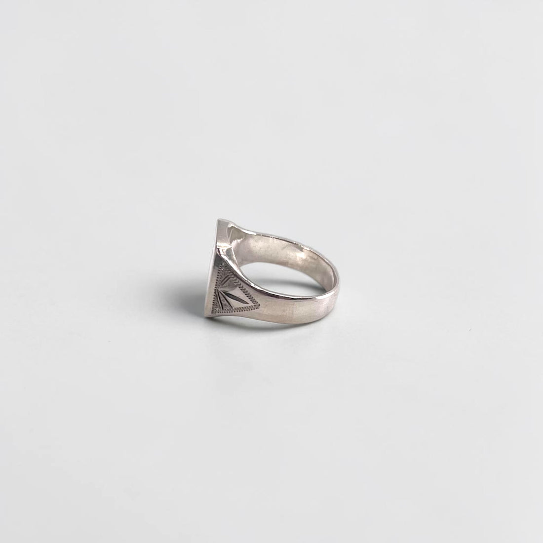 Vintage Silver Signet Ring 純銀 シルバーシグネットリング 指輪 18号 刻印 スクエア 印台