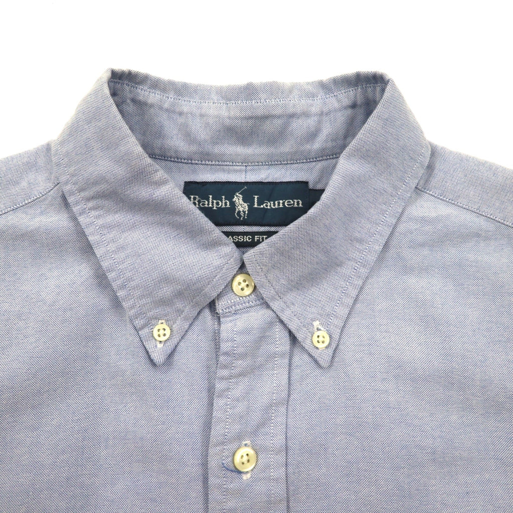 Ralph Lauren 90s Short Sleeve Oxford Button Down Shirt L Blue Small Pony Embroidery