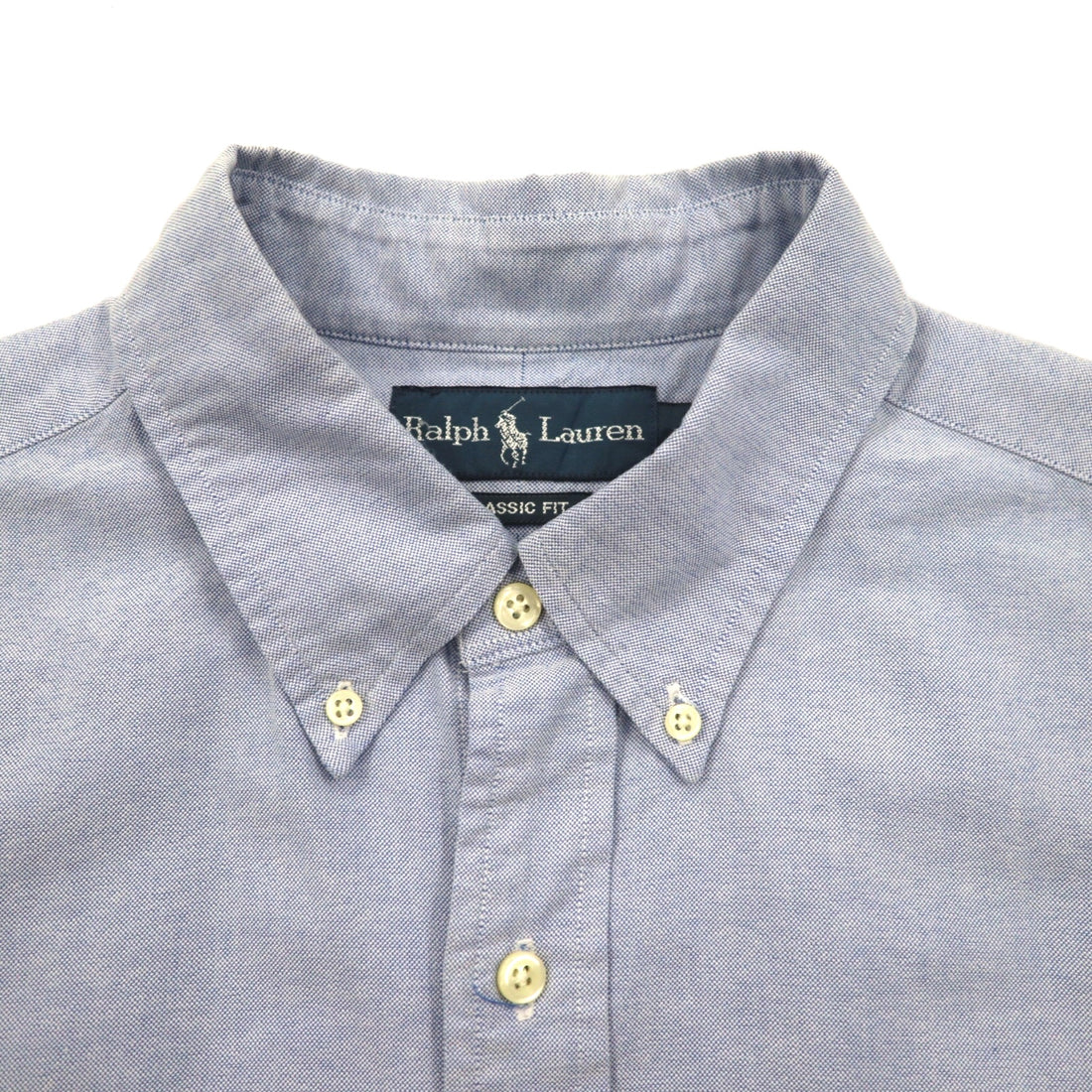Ralph Lauren 90s Short Sleeve Oxford Button Down Shirt L Blue Small Pony Embroidery