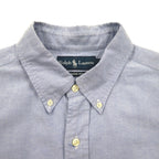 Ralph Lauren 90s Short Sleeve Oxford Button Down Shirt L Blue Small Pony Embroidery