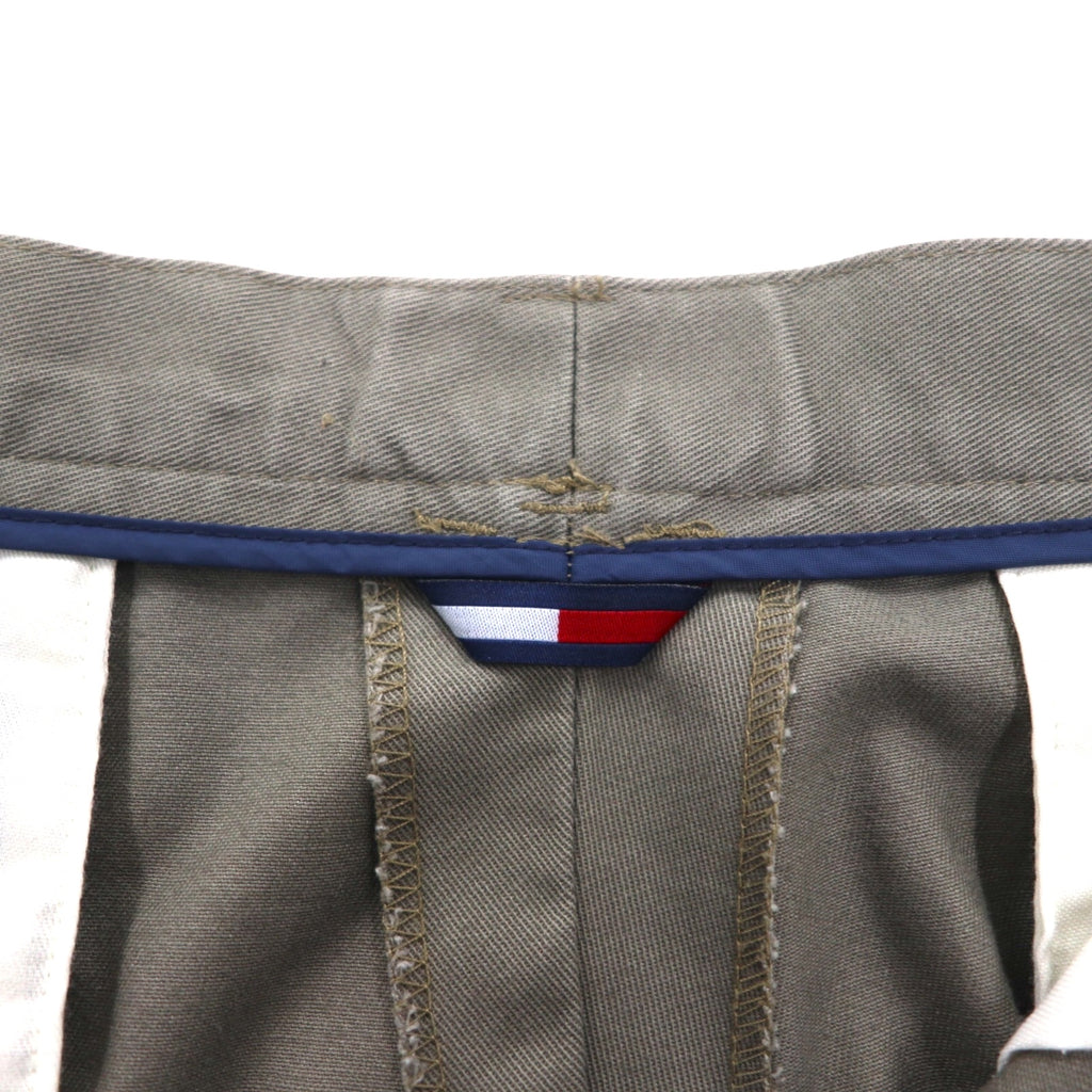 TOMMY HILFIGER 90s 2-pleat wide-leg chino pants, size L, beige cotton, pleated, center crease