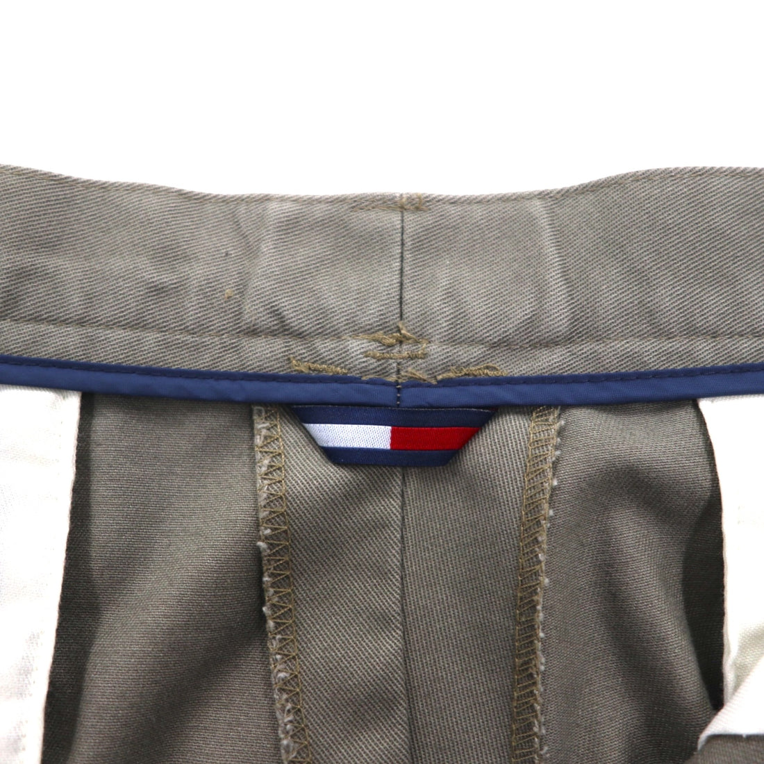 TOMMY HILFIGER 90s 2-pleat wide-leg chino pants, size L, beige cotton, pleated, center crease