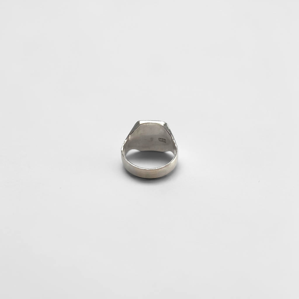 Vintage Silver Signet Ring 純銀 シルバーシグネットリング 指輪 18号 刻印 スクエア 印台