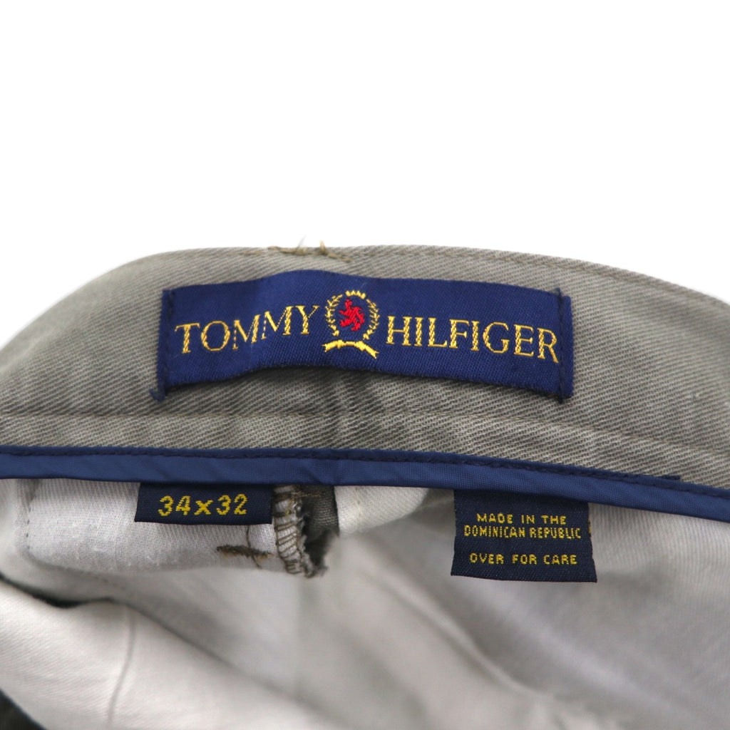 TOMMY HILFIGER 90s 2-pleat wide-leg chino pants, size L, beige cotton, pleated, center crease