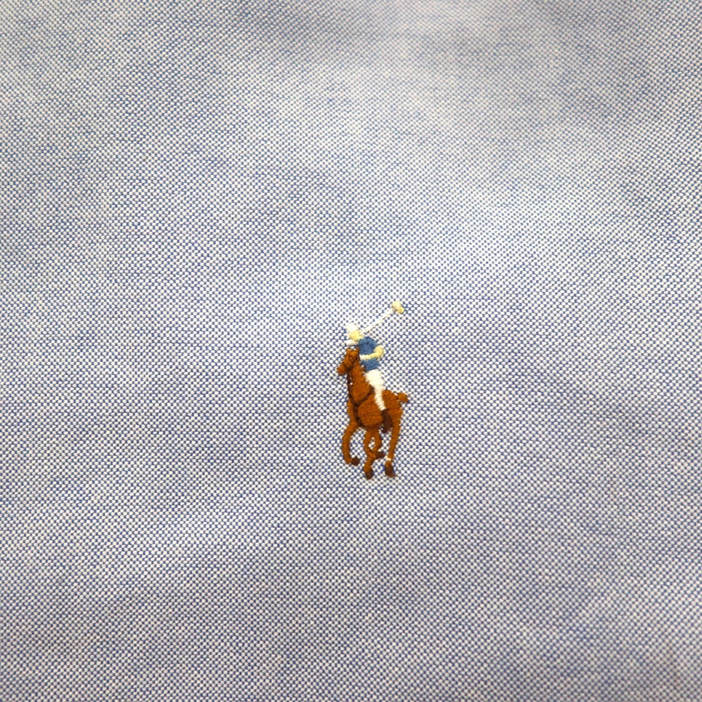 Ralph Lauren 90s Short Sleeve Oxford Button Down Shirt L Blue Small Pony Embroidery