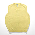 L.L.Bean 90s V-neck Knit Vest, Large, Yellow Cotton, FW80