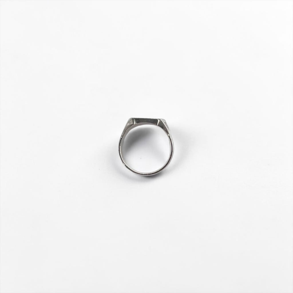 Vintage Silver Signet Ring 純銀 シルバーシグネットリング 指輪 18号 刻印 スクエア 印台