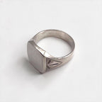 Vintage Silver Signet Ring 純銀 シルバーシグネットリング 指輪 18号 刻印 スクエア 印台