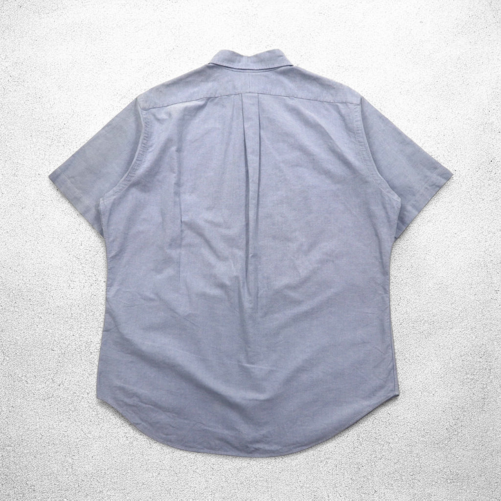 Ralph Lauren 90s Short Sleeve Oxford Button Down Shirt L Blue Small Pony Embroidery