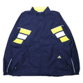 日本然リトテ-古着オンライン-adidas 90年代 ナイロンジャケット L ネイビー 3ストライプ 国旗タグ ビッグサイズ-adidas 90's Windbreaker L Navy 3 Striped National Flag Tag Big Size