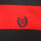 CHAPS Half Zip Sweatshirt L Red Border Cotton One Point Logo Embroidery