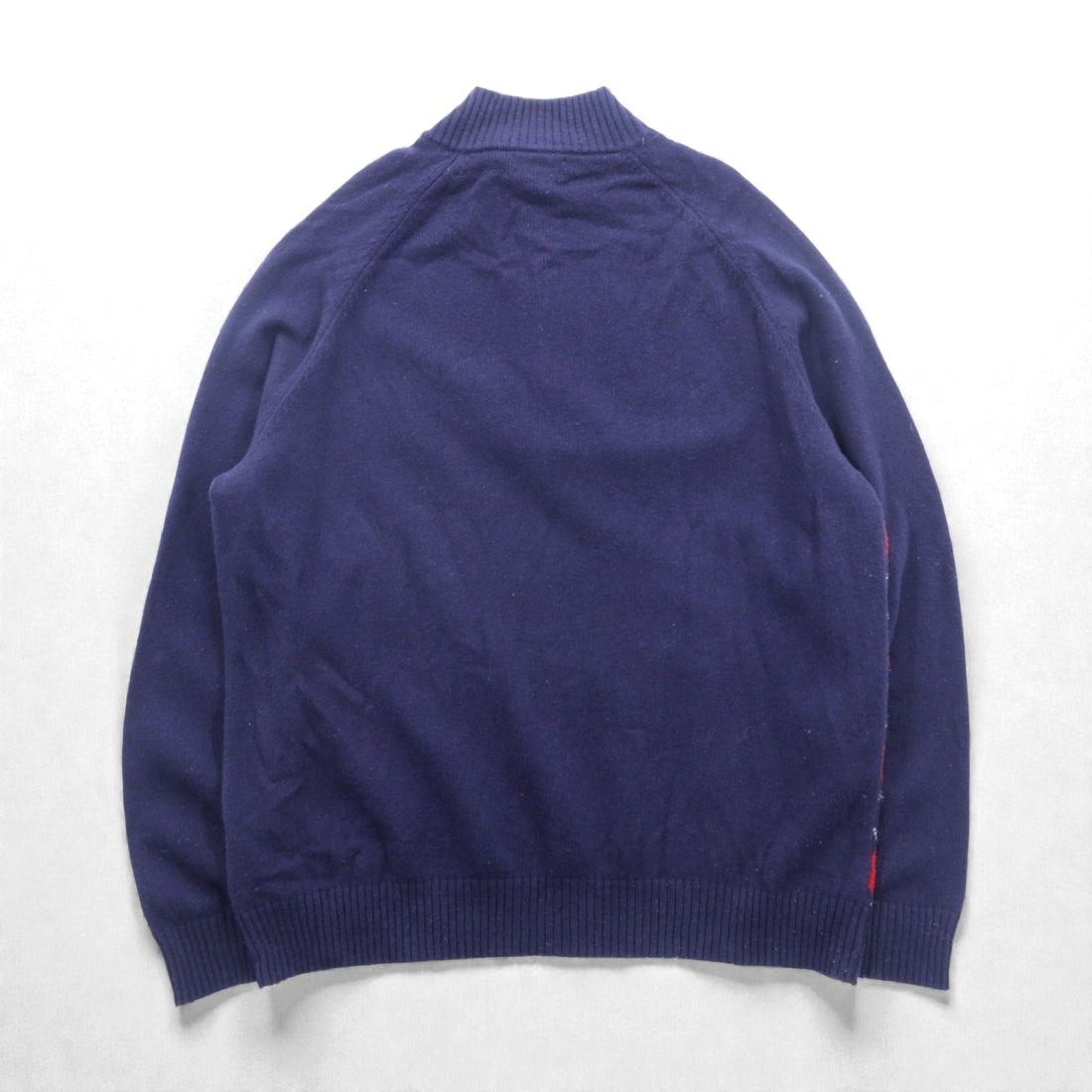 Brooks Brothers Half Zip Knit Sweater XL Navy Wool Argyle