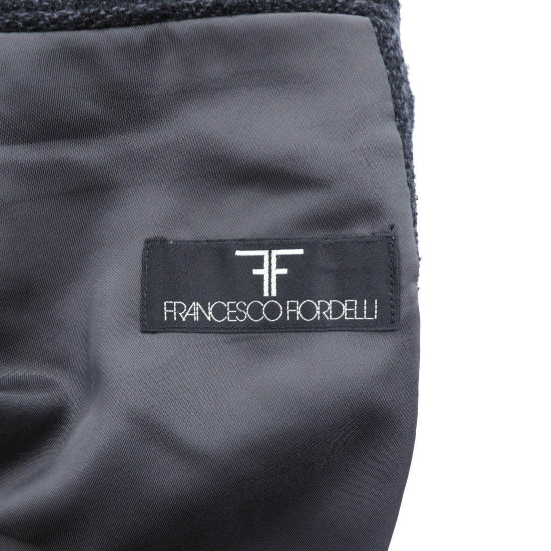 FRANCESCO FIORDELLI ツイード 2B テーラードジャケット ブレザー M ウール チャコールグレー