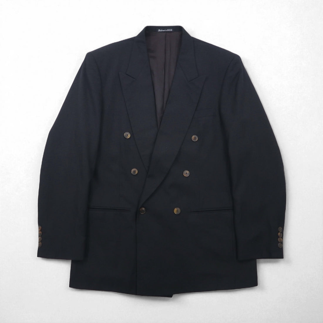 USA Vintage Blazer CELLINI Oversized Double-Breasted Blazer, Tailored Jacket, Size L, Peak Lapel, Made in USA