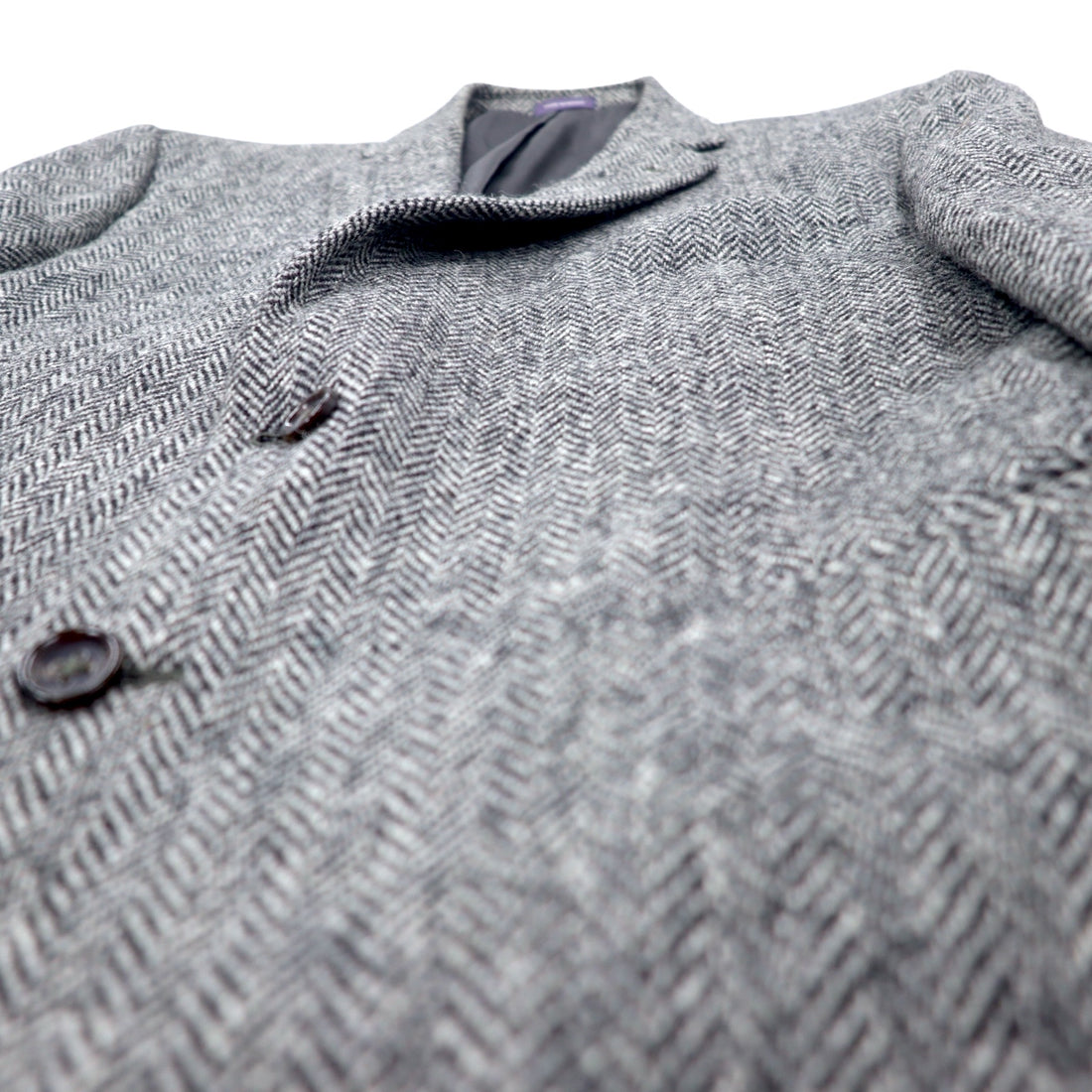 Harris Tweed x Stafford Tweed Tailored Jacket L Grey Wool CLASSIC FIT Made in Mexico