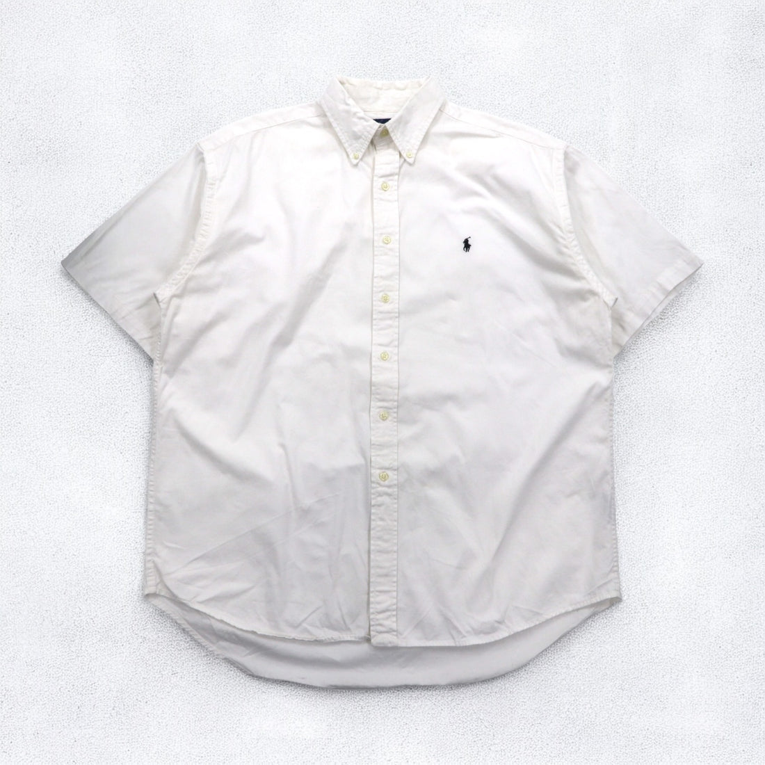 Ralph Lauren 90s BLAKE Short Sleeve Oxford Button Down Shirt XL White Small Pony Embroidery