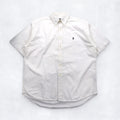 Ralph Lauren 90s BLAKE Short Sleeve Oxford Button Down Shirt XL White Small Pony Embroidery