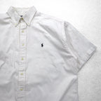 Ralph Lauren 90s BLAKE Short Sleeve Oxford Button Down Shirt XL White Small Pony Embroidery