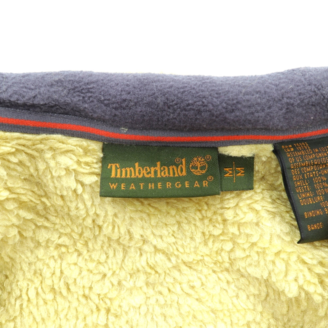 Timberland 90s POLARTEC Half Zip Fleece Jacket, Medium, Terry, Kangaroo Pocket Pullover