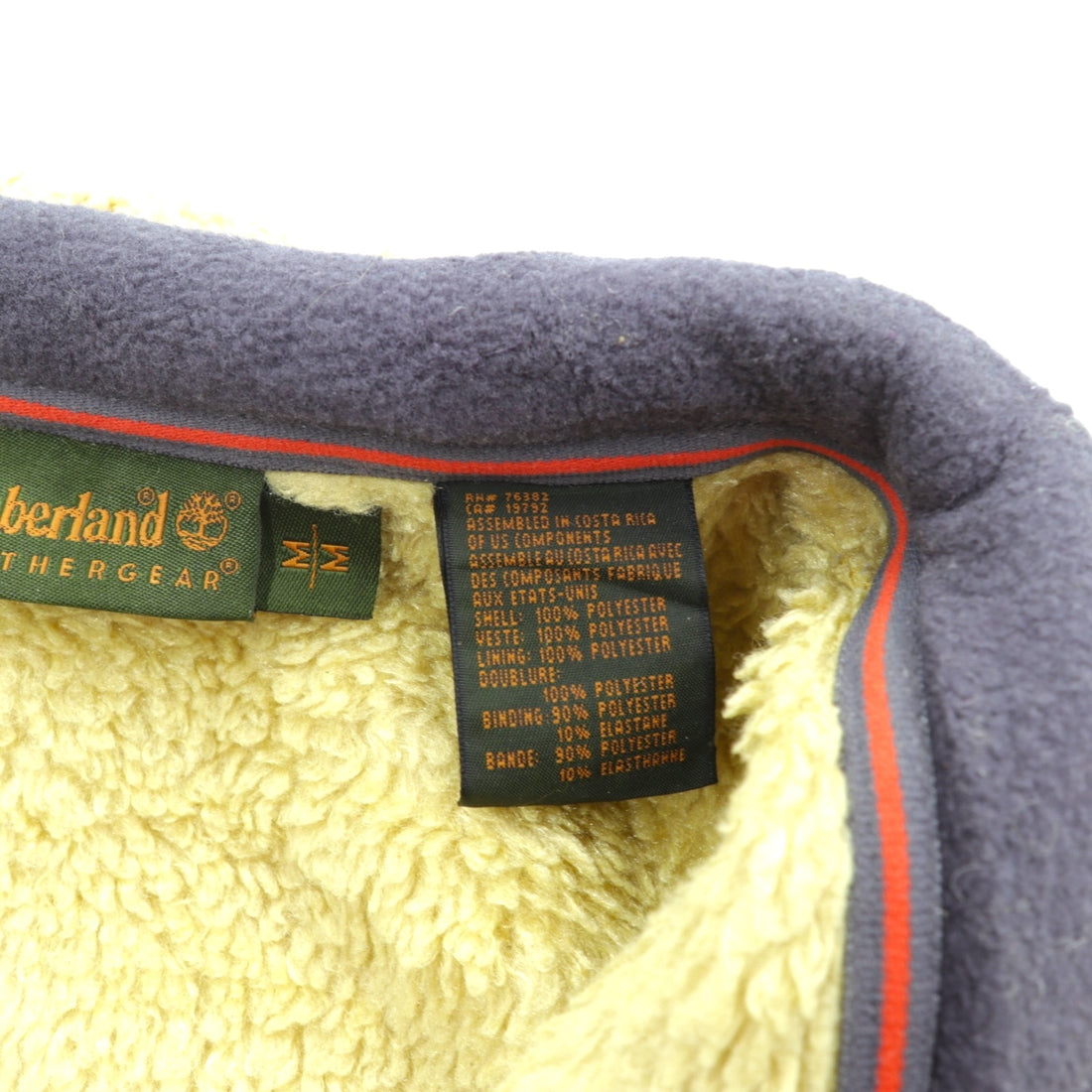 Timberland 90s POLARTEC Half Zip Fleece Jacket, Medium, Terry, Kangaroo Pocket Pullover