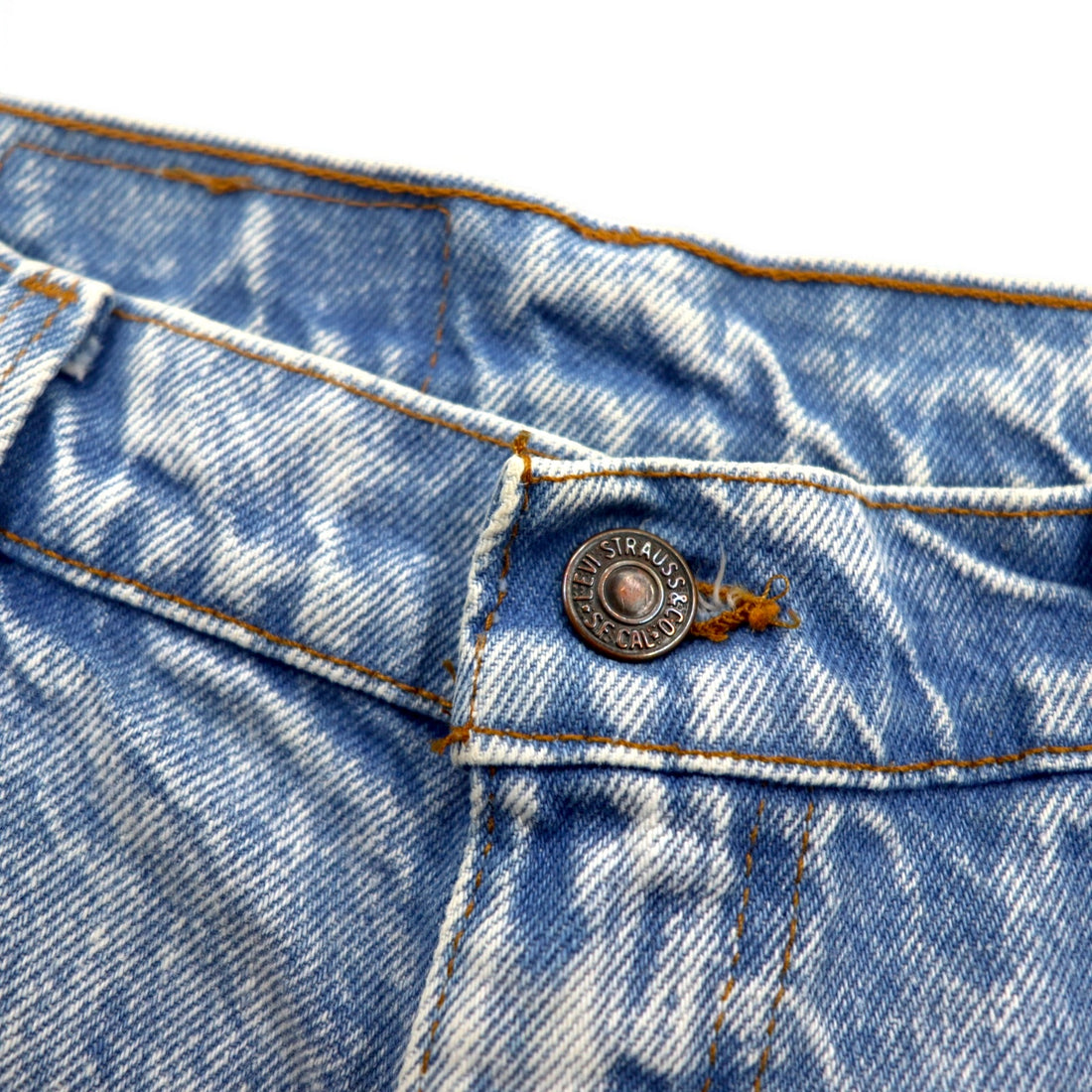 Levi's 90年代 USA製 550 ケミカルウォッシュ テーパード デニムパンツ M ブルー ジッパーフライ リラックスフィット 40550 0218